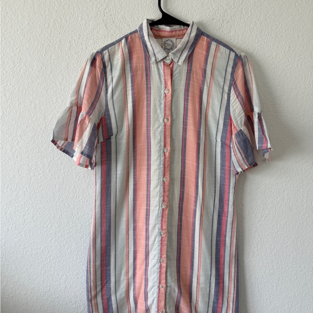 Blue Rain Red and Blue Midi Dress